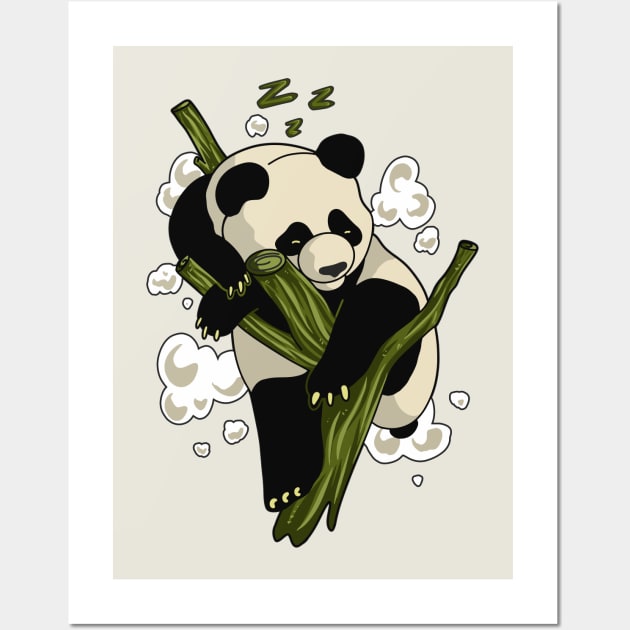 Sleepy Panda Illustration Wall Art by SLAG_Creative